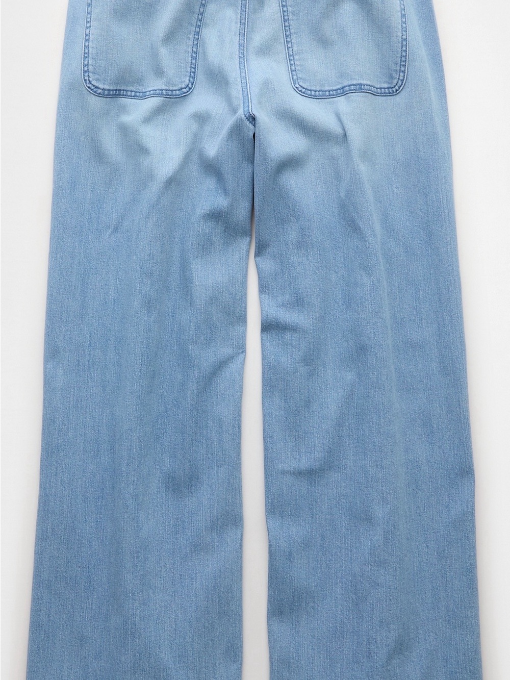 Light Blue Wide Leg women Jeans with Drawstring Waist - Picture 3 of 3